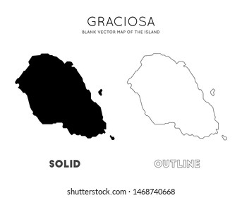Graciosa map. Blank vector map of the island. Borders of Graciosa for your infographic. Vector illustration.