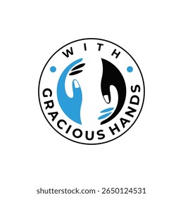 WITH GRACIOUS HAND LOGO DESIGN IDEA VECTOR
