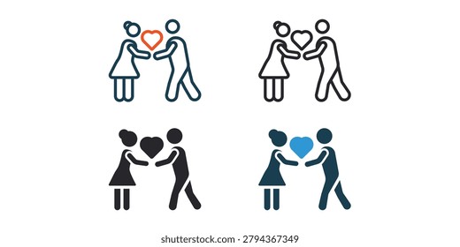 gracious icons outline and Flat Style,transparent background