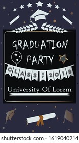 Grad 2018. festive poster on bubbly background. Vector Illustration