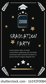 Grad 2018. festive poster on bubbly background. Vector Illustration