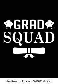 Grad squad EPS file for cutting machine. You can edit and print this vector art with EPS editor.