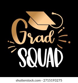 Grad Squad Graduação Vetor Design Com Tampa
