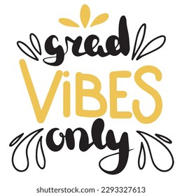 Grad vibes only. Handwriting banner lettering. Inscription for graduation party, invitation card, banner. University, school. Vector illustration