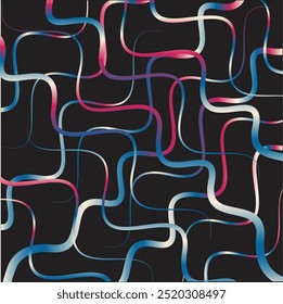 Abstufung abstrakte Schichtzeilen mit schwarzem Hintergrund, Vektor, mehrfarbige Linien Designvorlage oder -muster, Hintergrund oder Hintergrund und Cover Designmaterial