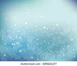 Gradation background of brilliance and blur with scattered hearts