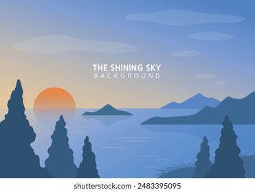 Gradation, background, light, nature, sunset, night, star, moon, sun, abstract, mysterious