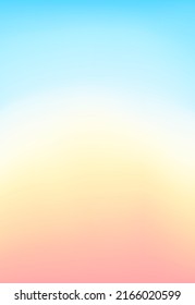 Gradation background from orange to light blue with the image of a sunrise. Vertical type.