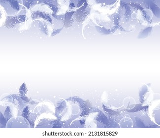 Gradation and blur background with feathers