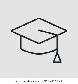 Gradation cap icon. Simple graduation cap for social media, web and app design. Education concept. Vector illustration
