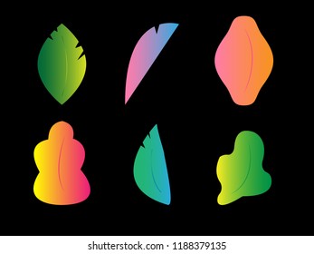 gradation fantasy color leaves source vector illustration flat design with colorful gradient