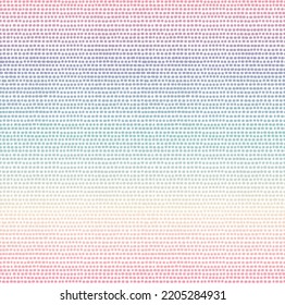 Gradation Hand Drawn Dots Of Pink, Purple, Green, Yellow. Soft Pastel Rainbow For Background, Wallpaper, Wrapping. Vector Seamless Ombre Pattern.