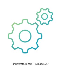 Gradation icon illustration of gear, production, manufacturing, setting, etc.(Line version)