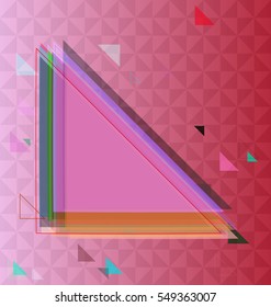 gradation into imaginative textile, theoretical label between triangles vector background