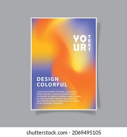 gradation mesh abstract art creative combined orange and blue color style cover template, design vector