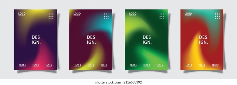 gradation mesh futuristic cover template, abstract color, set collection design vector