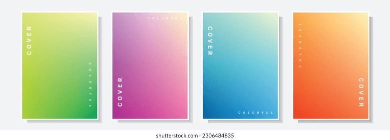 gradation multicolor cover modern style set collection template design vector