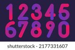 a gradation number consisting of pink and purple