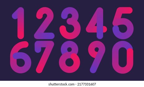 a gradation number consisting of pink and purple