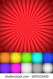 Gradation sunburst background set