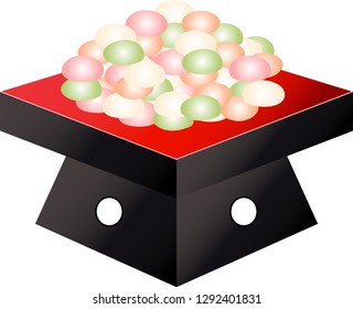 Gradation sweet rice crackers for Hinamatsuri