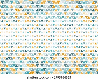 Gradation triangles halftone design. Triangular fade elements cover background. Chevron triangles halftone grid.