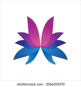 gradations colors butterfly logo vector illustrations, use half right or left-wing