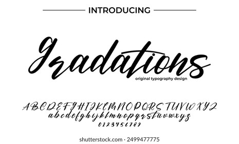 Gradations Font Stylish brush painted an uppercase vector letters, alphabet, typeface