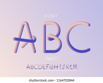 Grade 1 font. Vector alphabet letters and numbers. Typeface design. 
