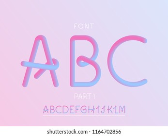 Grade 1 font. Vector alphabet letters and numbers. Typeface design. 