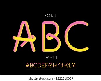 Grade 1 font. Vector alphabet letters and numbers. Typeface design. 
