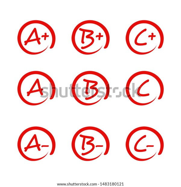 Grade B C Result Vector Icon Stock Vector (Royalty Free) 1483180121