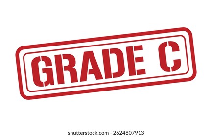 GRADE C red stamp text vector, rubber stamp