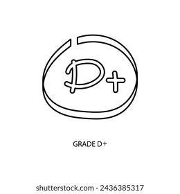 grade d+ concept line icon. Simple element illustration. grade d+ concept outline symbol design.