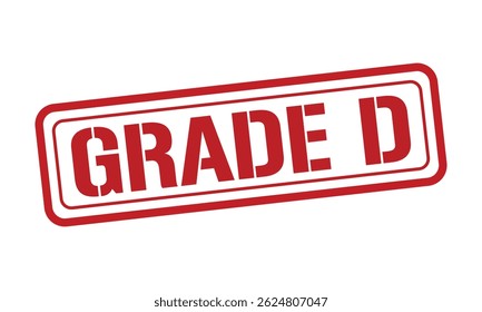 VECTOR de texto de sello rojo GRADE D, sello de goma