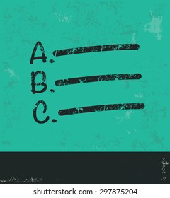 Grade design on green background,grunge vector