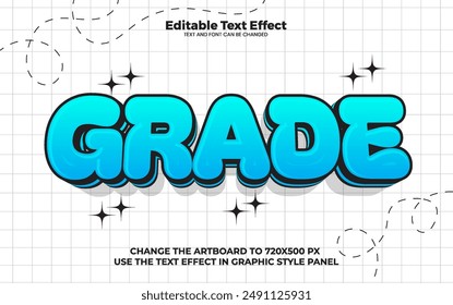 Grade editable text effect in modern trend style
