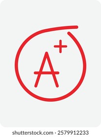 Grade Education Exam Icon Vector Flat Illustration