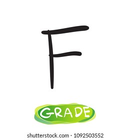 Grade F handwritten,vector,doodle,Illustration.