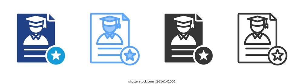 Grade icon set multiple style collection