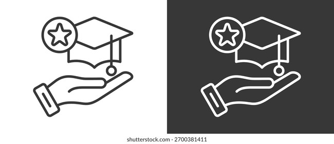 Colección De Vector Del Icono Del Grado Aislado En Blanco Y Negro