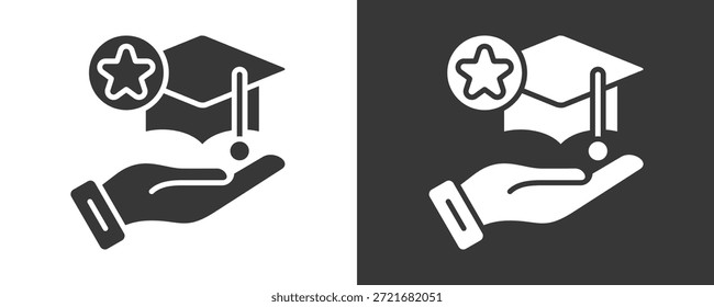 Colección De Vector Del Icono Del Grado Aislado En Blanco Y Negro