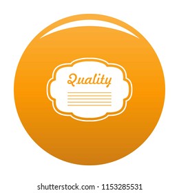 Grade label icon. Simple illustration of grade label vector icon for any design orange