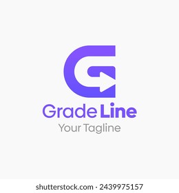 Grade Line Logo Design Template: Letter G Symbol. This modern alphabet-inspired logotype is perfect for Technology, Business, Organizations, Personal Branding, and more.