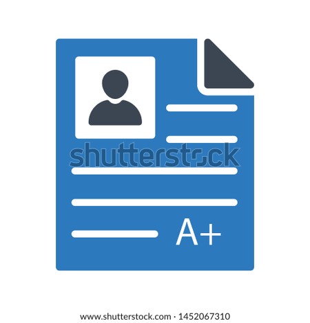 grade report glyph colour vector icon