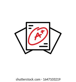 grade result, exam or academic result icon vector