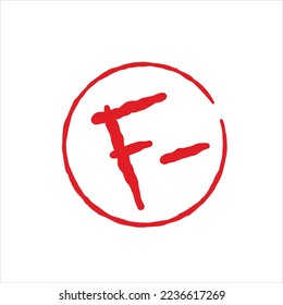 Grade result F minus.  Bad school mark