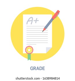 Grade and result icon concept