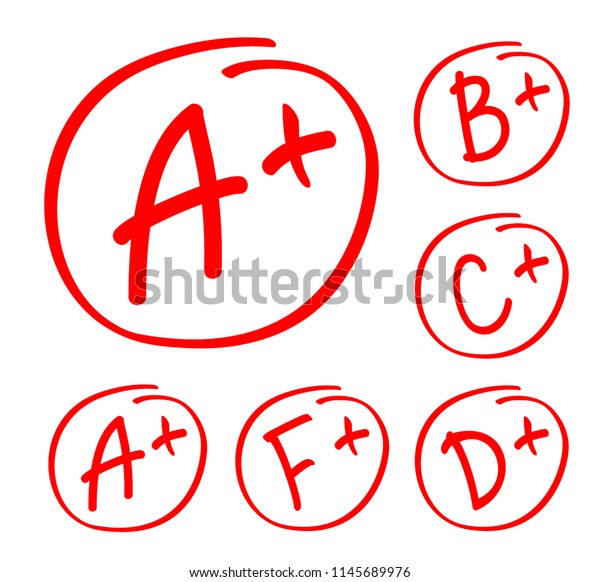 Grade Results Set Hand Drawn Vector Stock Vector (Royalty Free ...