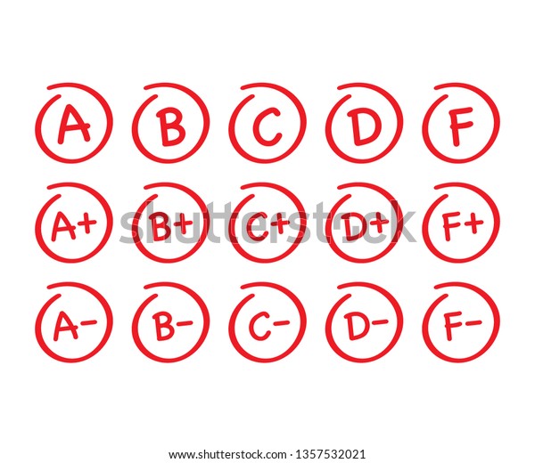 Grade Results Set Hand Drawn Vector Stock Vector (Royalty Free ...